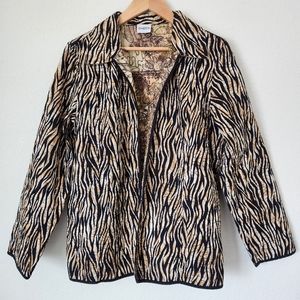 Chico's Women's Open Front Lightweight Quilted Collared Jacket, Size 3-3.5 (L)